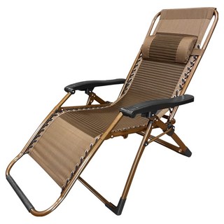 釋壓透氣無段調節折合休閒躺椅, 咖啡色