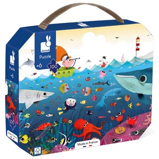 Janod 厚片拼圖, 100片, 1個, 海底世界