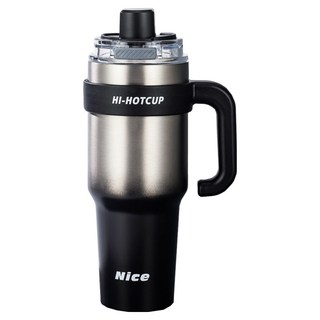 GER 泰 大容量陶瓷塗層冰霸杯, 1個, 漸變黑色, 1.2L