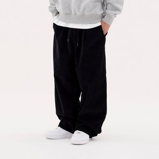 URBANAGE 氣球版型男女通用鈕扣細褶寬褲