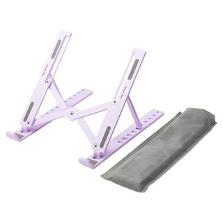 누아트 초경량 휴대용 접이식 노트북 거치대 + 파우치 세트, 퍼플, 1세트
