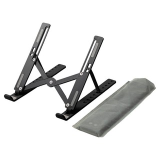 누아트 초경량 휴대용 접이식 노트북 거치대 + 파우치 세트, 블랙, 1세트