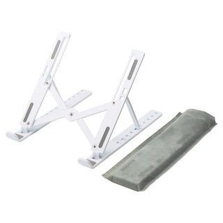 누아트 초경량 휴대용 접이식 노트북 거치대 + 파우치 세트, 화이트, 1세트