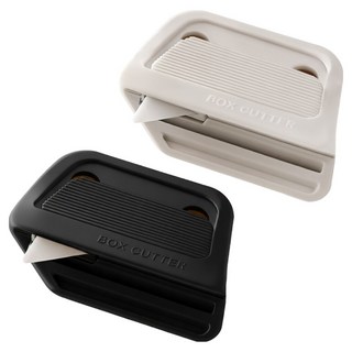 쿠말 자석 부착 언박싱 세라믹 택배 박스커터 2종 세트, 블랙 + 아이보리, 1세트