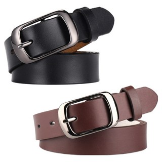 Elsso 霧面扣環皮革大尺碼腰帶2件組