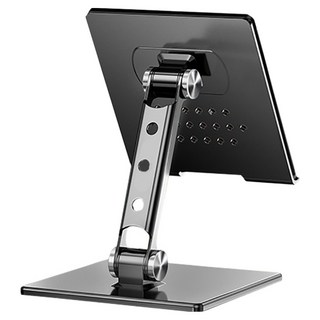ANTIAN iPad 桌面金屬折疊平板/追劇/直播/會議懶人支架, 黑色, 1個
