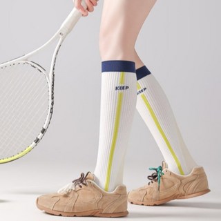 맘담은 여성용 테니스 골프 러닝 압박 양말, 화이트, 1개