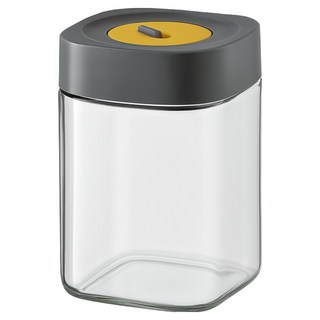 時光玻璃密封罐 深灰色, 1個, 1L