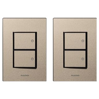 nano Monogold 簡約現代設計 獨特色彩 室內裝潢開關 2開 黑色, 2個