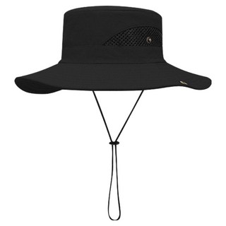 樂居家 戶外防曬 型男透氣登山帽, 黑色