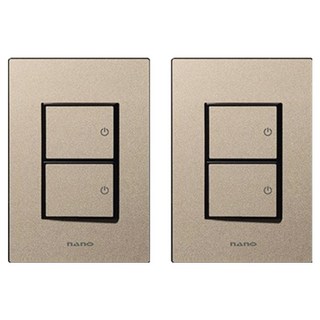 nano Monogold 簡約黑色 3路 2開關, 2個