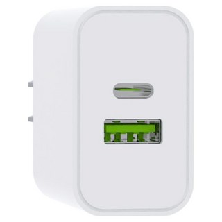 VMI 微米 快速電源供應器 PD25W Type A + Type C 充電器/豆腐頭 適用於蘋果iPhone, 白色, 1個