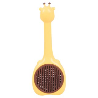 딩동펫 반려동물 기린 원터치 브러쉬, 옐로우, 1개