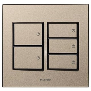 nano Monogold 簡約現代設計 獨特色彩 室內裝潢開關 2聯用 5孔 黑色, 1個