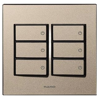 nano Monogold 簡約現代設計 獨特色彩 室內裝潢開關 2聯用 6孔 黑色, 1個