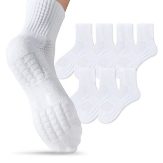 롱런해빗 삼중 쿠션 중목 스포츠 양말 7켤레 세트, 화이트, 1세트