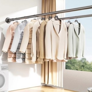 浴簾掛桿 伸縮桿, 霧面黑