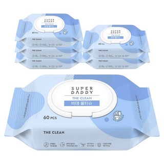 SUPER DADDY The Clean 掀蓋式潔膚濕紙巾, 6個, 60g, 60張
