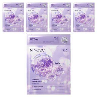 NINOV 2合1臉部與頸部雙效面膜, 1個, 5入