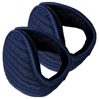 HIGH MOUNT 大尺寸針織保暖耳罩, 海軍藍, 2個