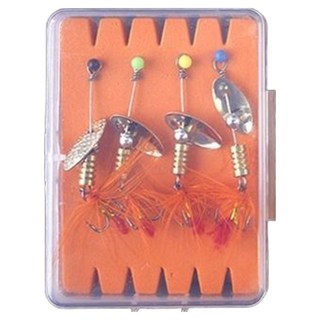 999Fishing 湯匙旋轉亮片金色假餌 旋轉亮片路亞 韓國鱸魚 4件組, 1套, 2.26g, 混合顏色