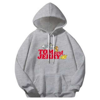 ILLUSO 男女通用 湯姆貓與傑利鼠 擊掌 連帽T恤