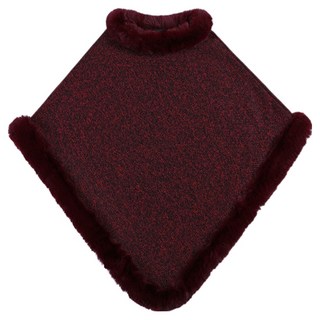 DMELD 女款冬季毛絨斗篷披風