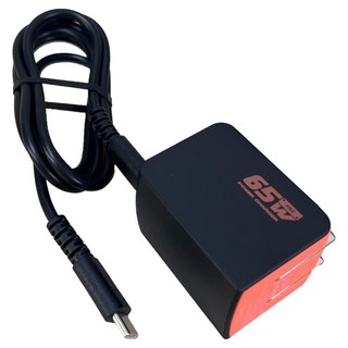 良值 SWITCH2用 65W快充變壓器, 1個, 黑橙色, L1192