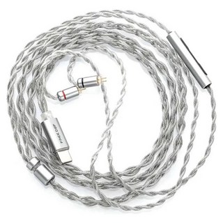 MOONDROP 水月雨 FreeDSP耳機 升級線 TYPE-C帶麥線, 銀色, 1個