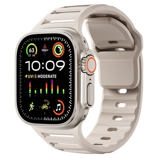 HAMATE 超寬軟矽膠環形錶帶, 淺米色, 1個