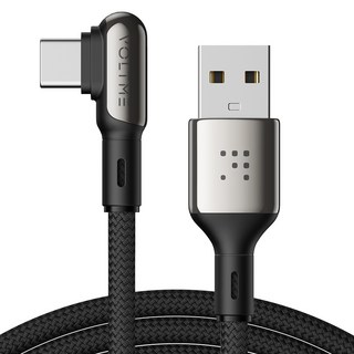 VOLTME Type-A轉Type-C Stark 90度 USB 高速充電線, 混合色, 1個, 1.2m