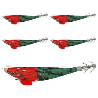 999피싱 애기 쭈꾸미 갑오징어 한치 문어 와이어 야광 수평 삼봉에기 생미끼, 수박, 14g, 5개