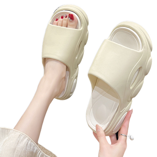 Edelin 雙色粉彩 5CM 厚底拖鞋, 米色, 250~255