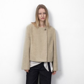 아틀리에나인 여성용 헤어리 울 라운드 넥 자켓 JK-3052