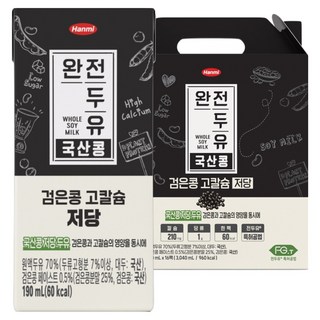 Whole Soymilk 全豆奶 韓國產黑豆高鈣低糖豆漿, 16個, 190ml