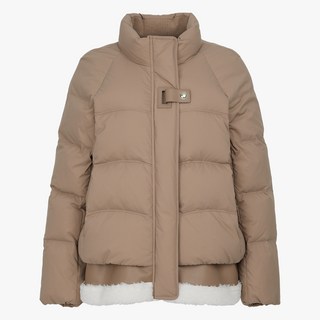 Olivia Lauren 女款皮革拼色騎士羽絨外套 VVCKD5W9401