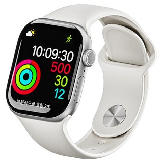 빅스킷 애플워치 호환 실리콘 스트랩, 화이트, 1개