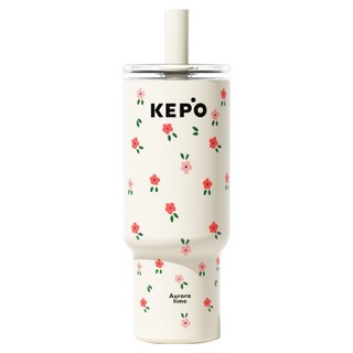 KEPO 靈感吸管杯 316L不銹鋼 KC013, 1個, 700ml, 小碎花