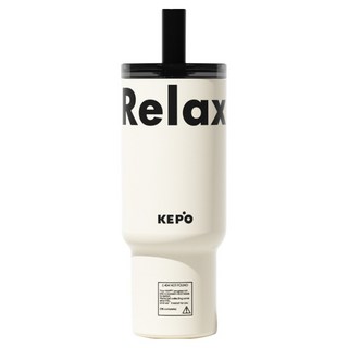 KEPO 靈感吸管杯 316L不銹鋼 KC013, 1個, 700ml, 放輕鬆 白色