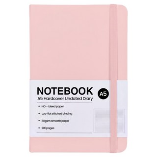 모더너리 A5 하드커버 업무용 플래너 만년 다이어리, 베이비 핑크, 1개