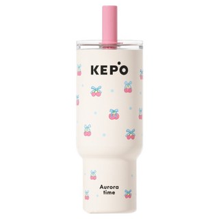 KEPO 靈感吸管杯 316L不銹鋼 KC013, 1個, 700ml, 米白 + 粉色