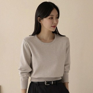 andstyle 女性 B-Soft 第6代 日常柔軟合身半短版圓領人造絲針織衫 264976