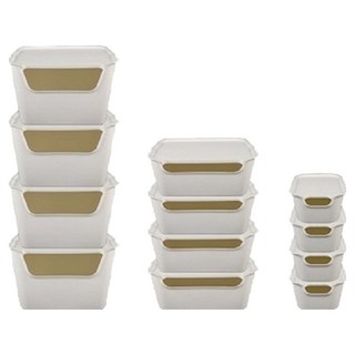 DECOSIN 食品儲藏室收納籃3件組, 象牙白, 4套