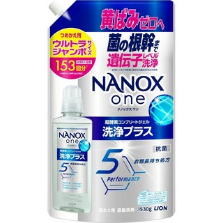 LION 獅王 NANOX one Plus 酵素濃縮洗衣精 補充裝, 1個, 1530g