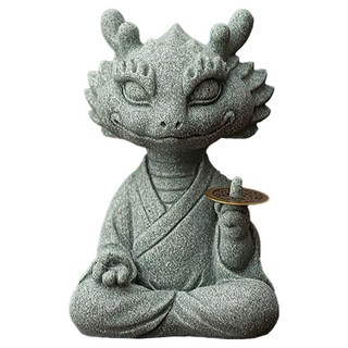 上手家居 招財風水擺件(招財擺飾/招財擺件/馬上有錢/開運/青砂石擺件)心蘊蛟龍, 青砂石