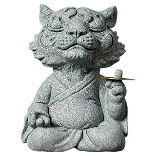 上手家居 招財風水擺件(招財擺飾/招財擺件/馬上有錢/開運/青砂石擺件)威嚴盤虎, 青砂石