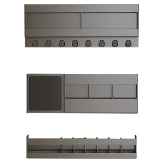 上手家居 分體式鏡櫃浴室收納置物架3件組, 1套, 灰色