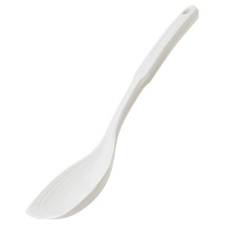 上手家居 刻度矽膠湯勺(矽膠湯匙/矽膠鏟/大湯勺/矽膠廚具), 1個, 白色
