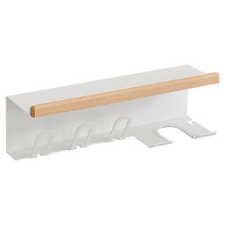 上手家居 浴室置物收納架/吹風機架/牙刷置物架, 白色櫸木, 1個