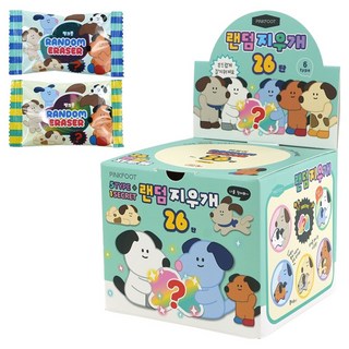핑크풋 26탄 바둑이 잘지워지는 지우개, 랜덤발송, 24개